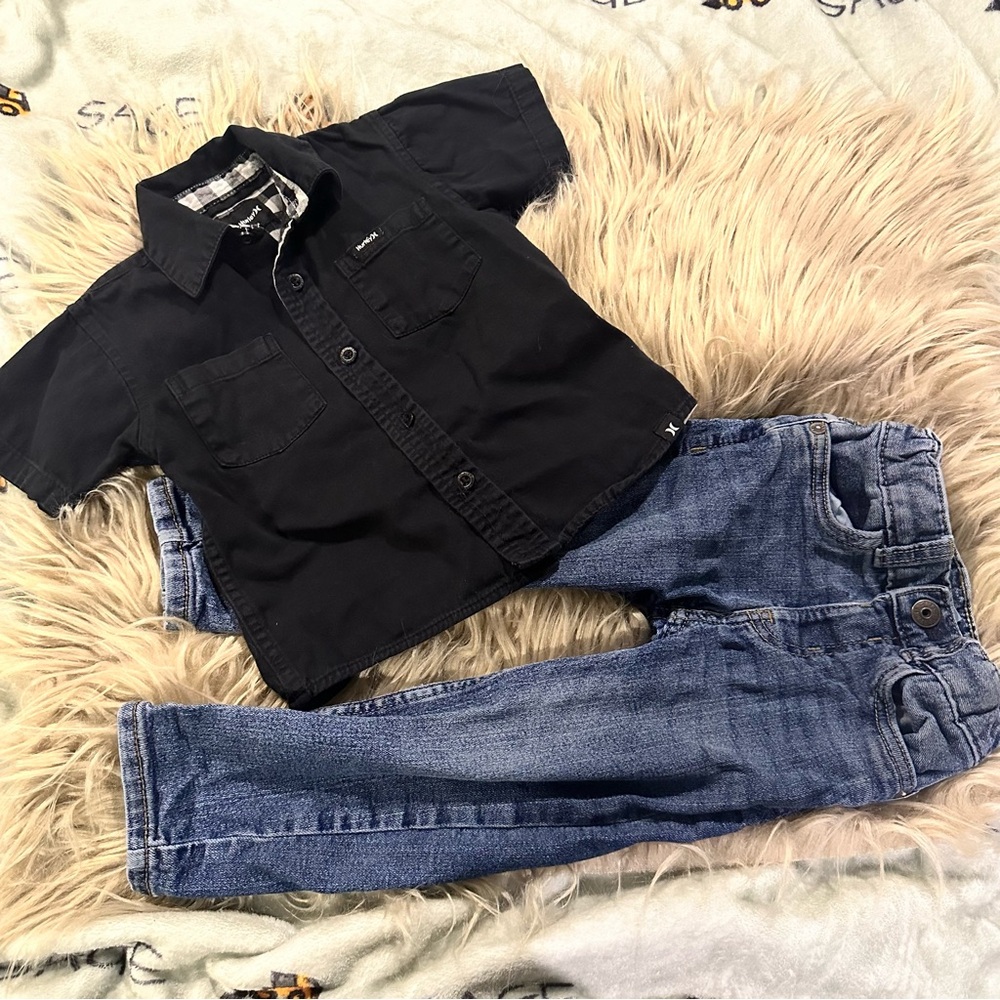 Size 2 T bundle  various brands OshKosh B'gosh  Hurley jeans button down top